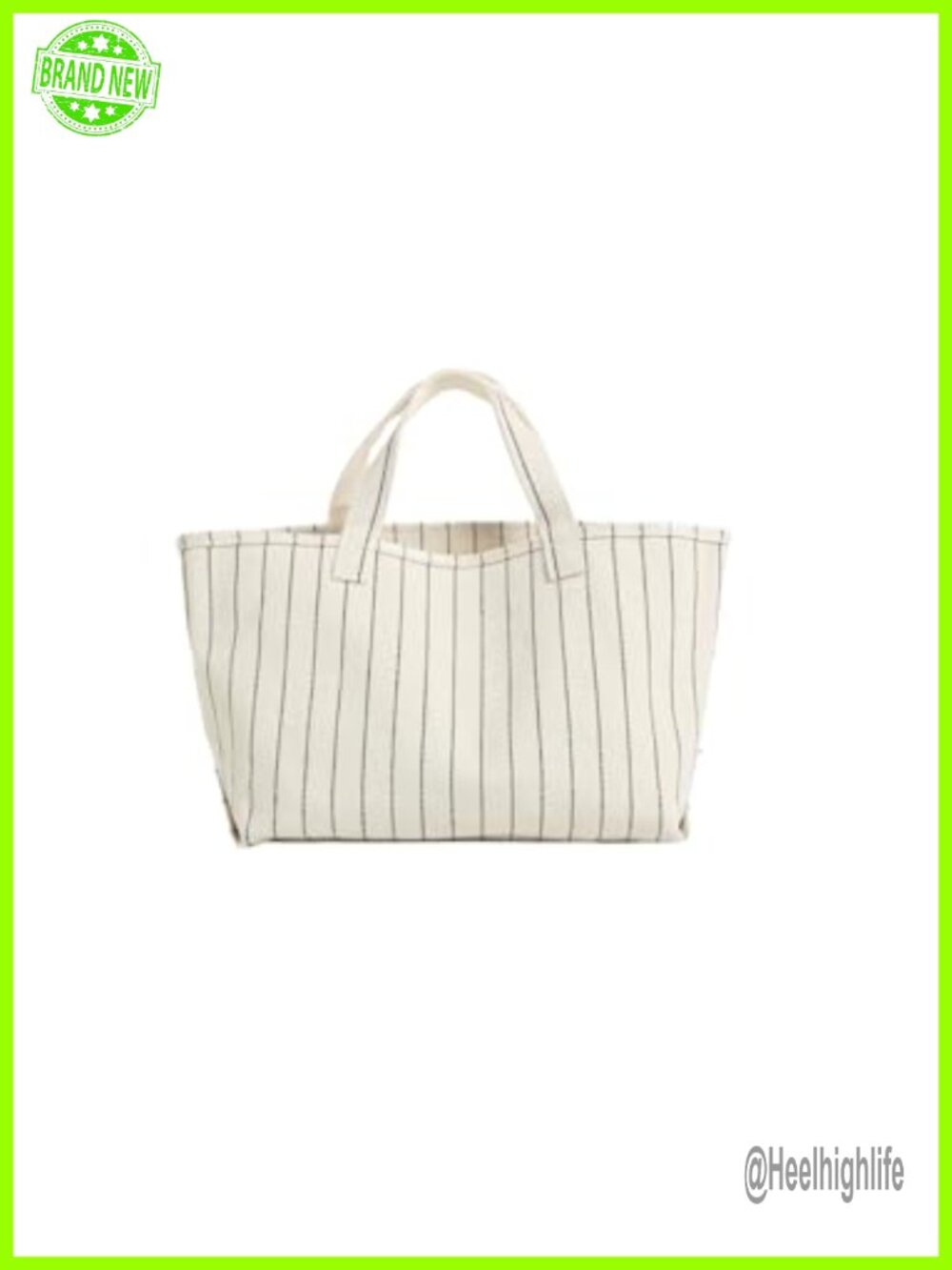 Small Canvas Tote Bag Striped Structured Mini Handbag Hand Carry Only